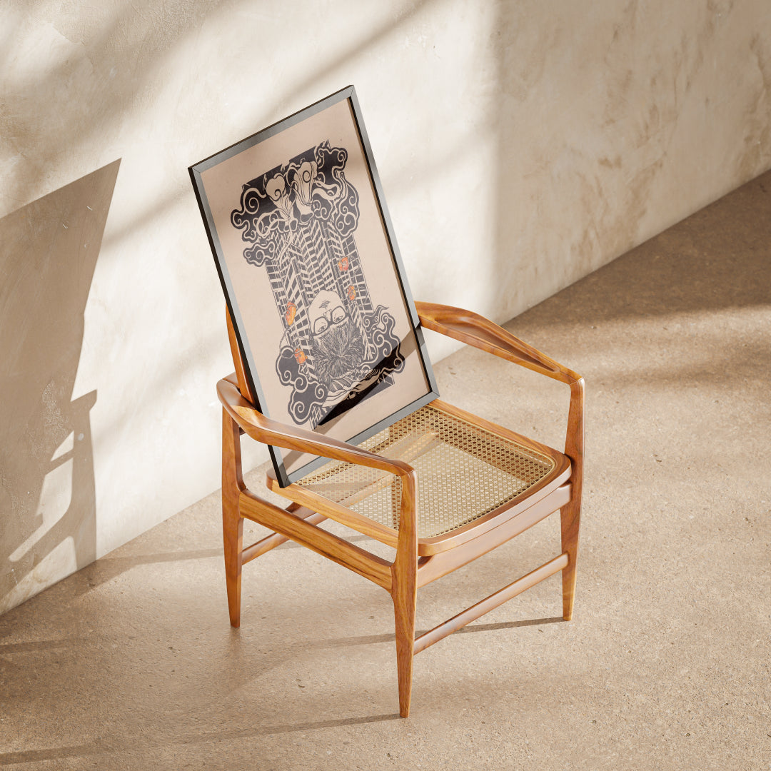 Leap-And-Linger-Product-Dau-doi-dat-chan-dap-troi-Mockup-Black-Do-Paper-Version-On-Chair