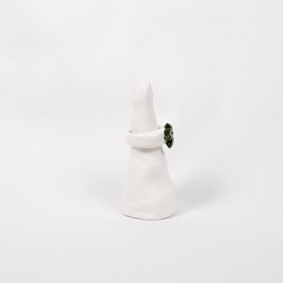 four-leaf-hope-ceramic-ring-Leap-And-Linger-Product-Rings-by-Nomi-Bui-With-Stand-2nd-Angle