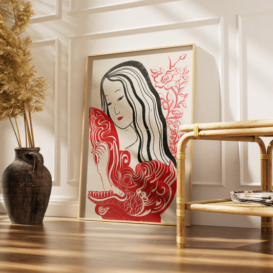 her-inspired-by-mai-trung-thu-linocut-print-art-picture-product-leap-and-linger-by-nhichancanh-mockup-wall-1