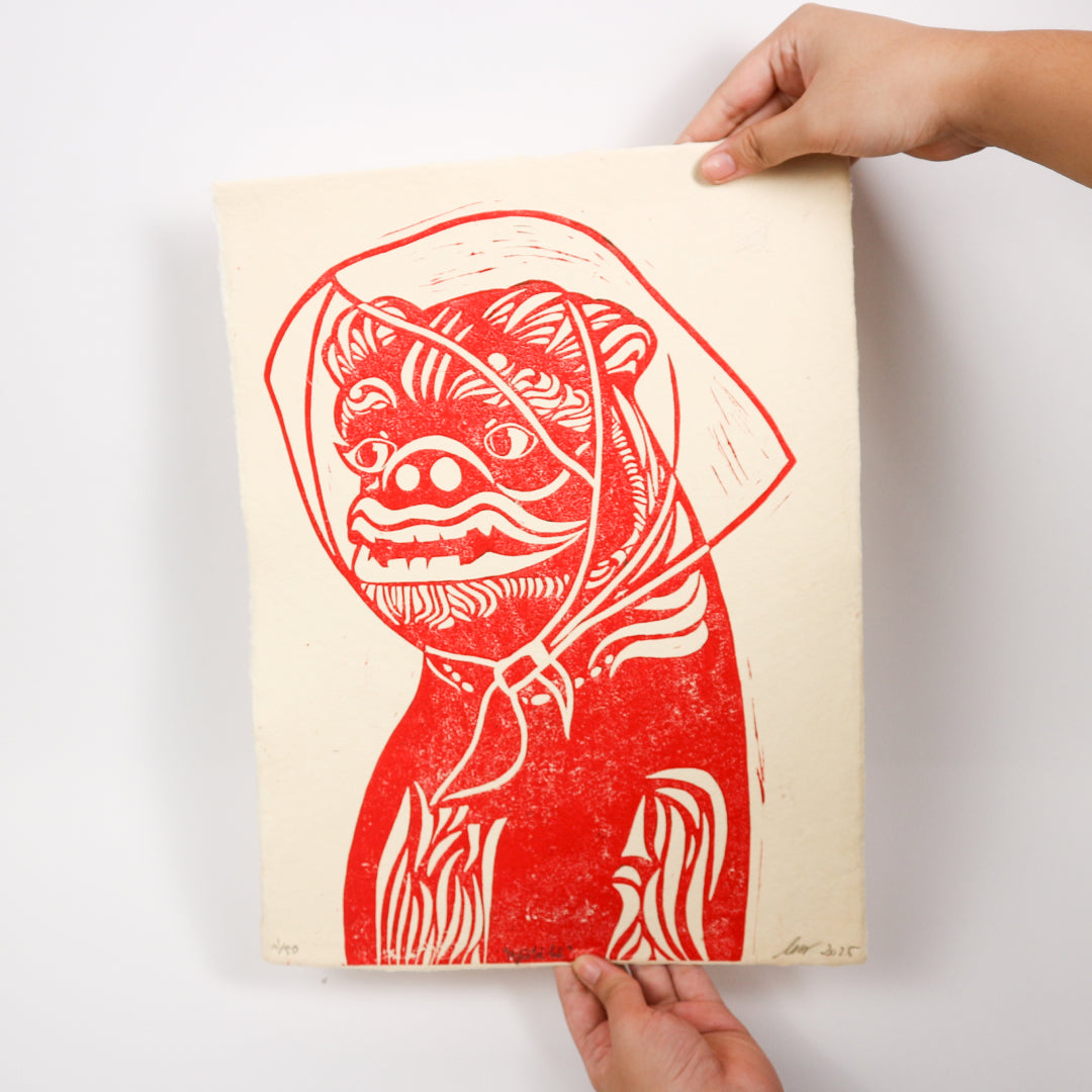 nghe-hehe-linocut-print-art-picture-product-leap-and-linger-by-nhichancanh-hand-1