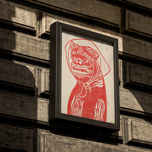 nghe-hehe-linocut-print-art-picture-product-leap-and-linger-by-nhichancanh-mockup-wall-1