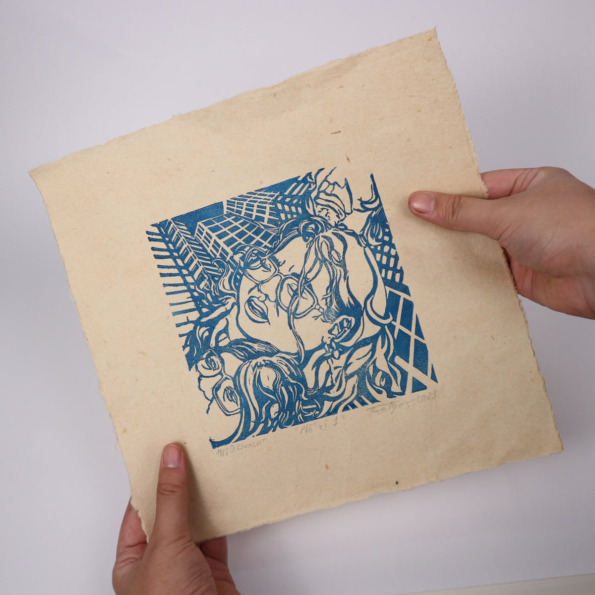 pho-zi-1-abzomal-city-1-linocut-print-art-picture-product-leap-and-linger-thuan-ngo-trevor-rouge-with-hand