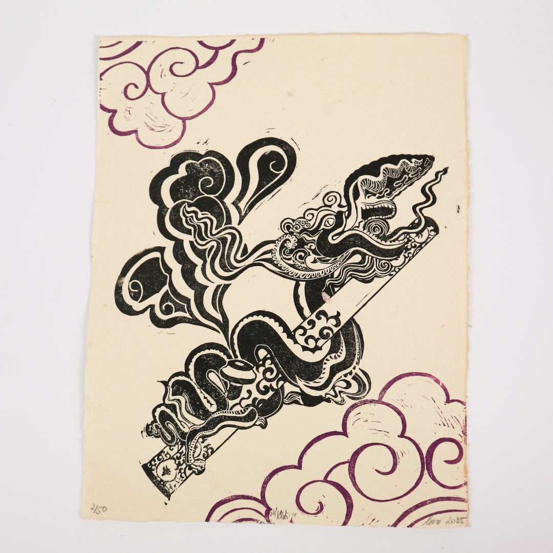 smoke-linocut-print-art-picture-product-leap-and-linger-by-nhichancanh-detail-1