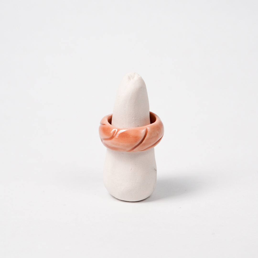 tires-downtown-brown-ceramic-ring-Leap-And-Linger-Product-Rings-by-Nomi-Bui-With-Stand-1st-Angle
