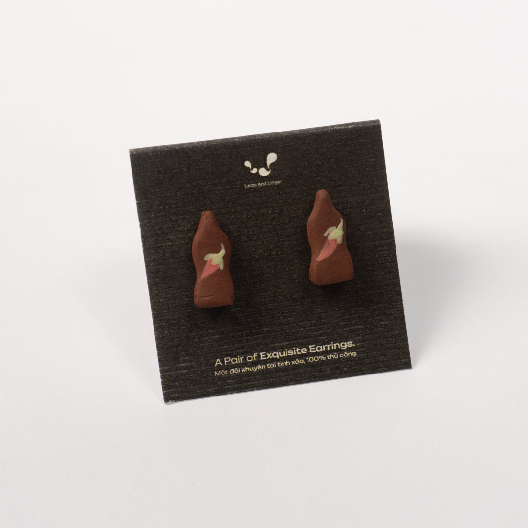 Chilli - Red Stoneware Stud Earrings | RUSSET
