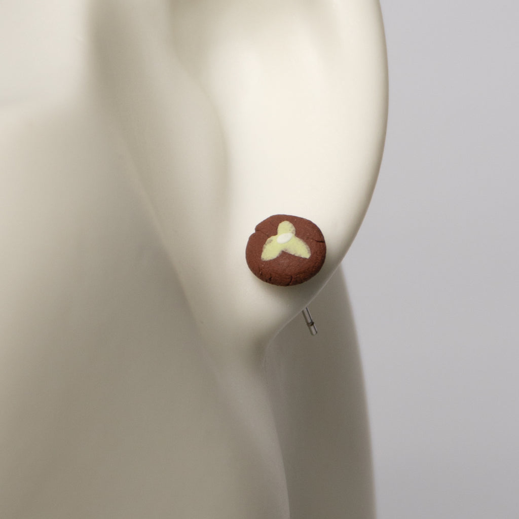 Green - Red Stoneware Stud Earrings | RUSSET
