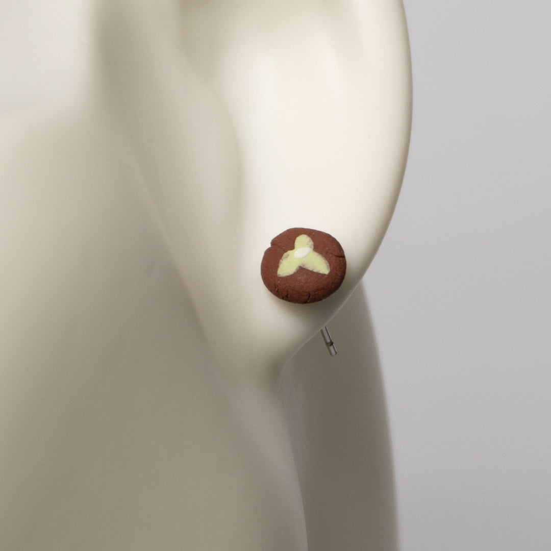 Green - Red Stoneware Stud Earrings | RUSSET
