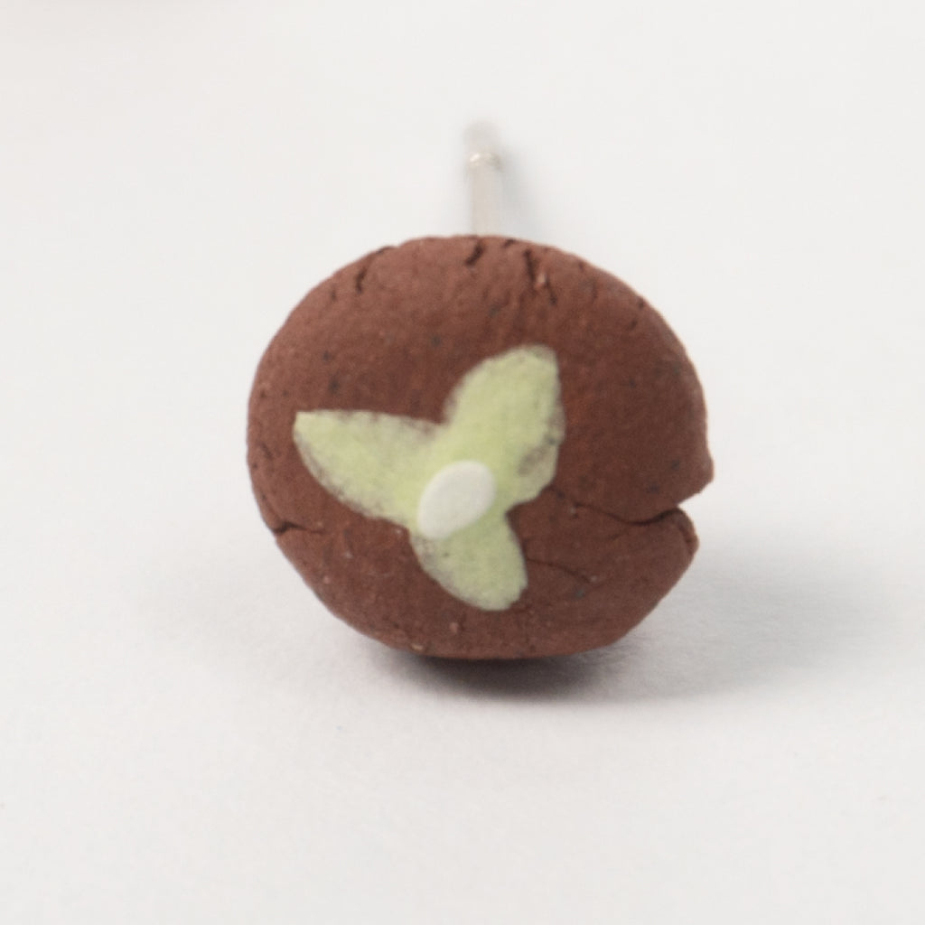 Green - Red Stoneware Stud Earrings | RUSSET