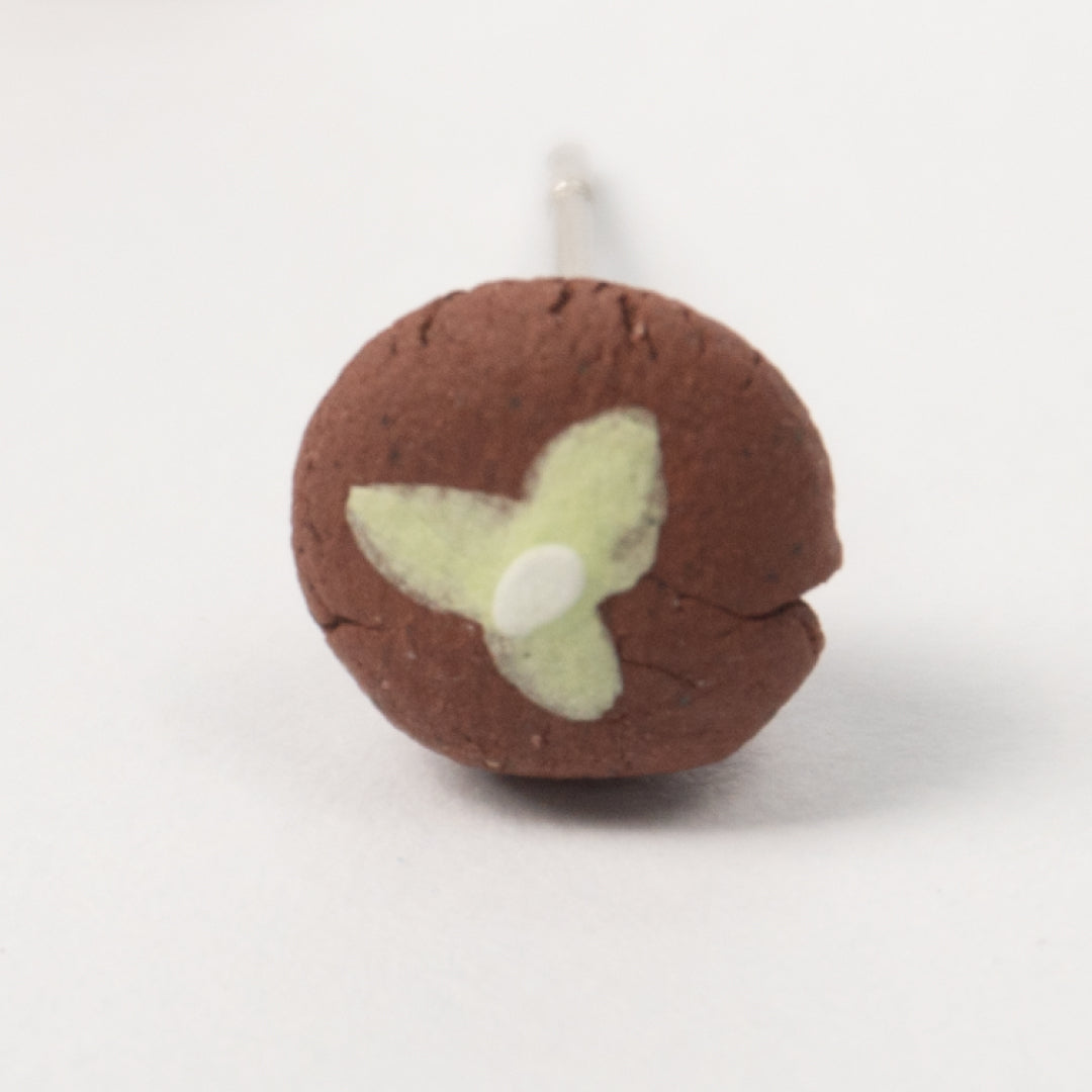 Green - Red Stoneware Stud Earrings | RUSSET