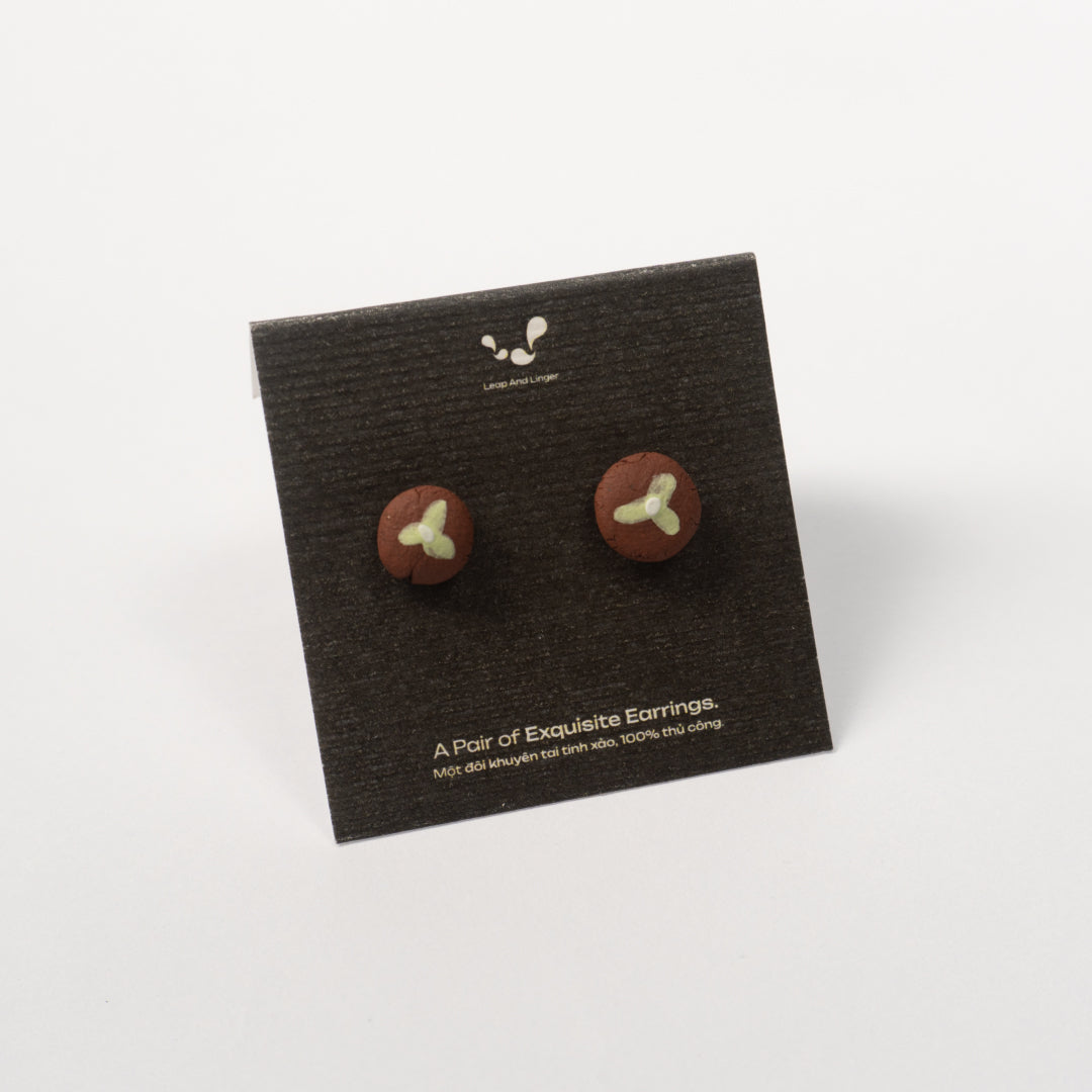 Green - Red Stoneware Stud Earrings | RUSSET