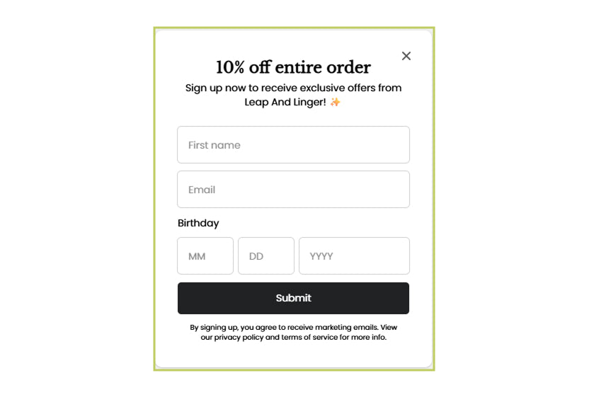 leap-and-linger-changelog-added-new-10-percent-discount-pop-up