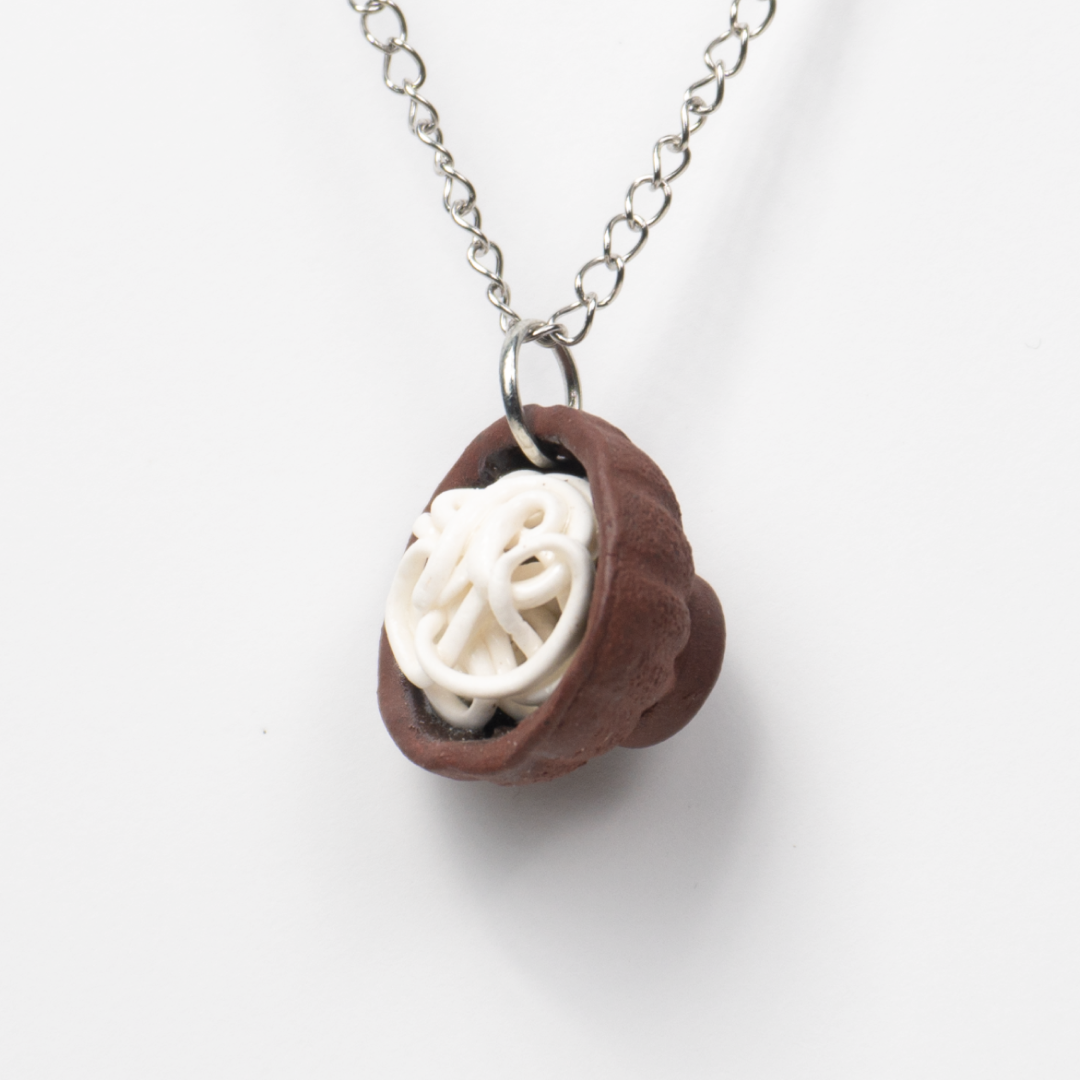 Pho Bowl - Porcelain with Red Stoneware Ceramic Necklace | Urban Heritage
