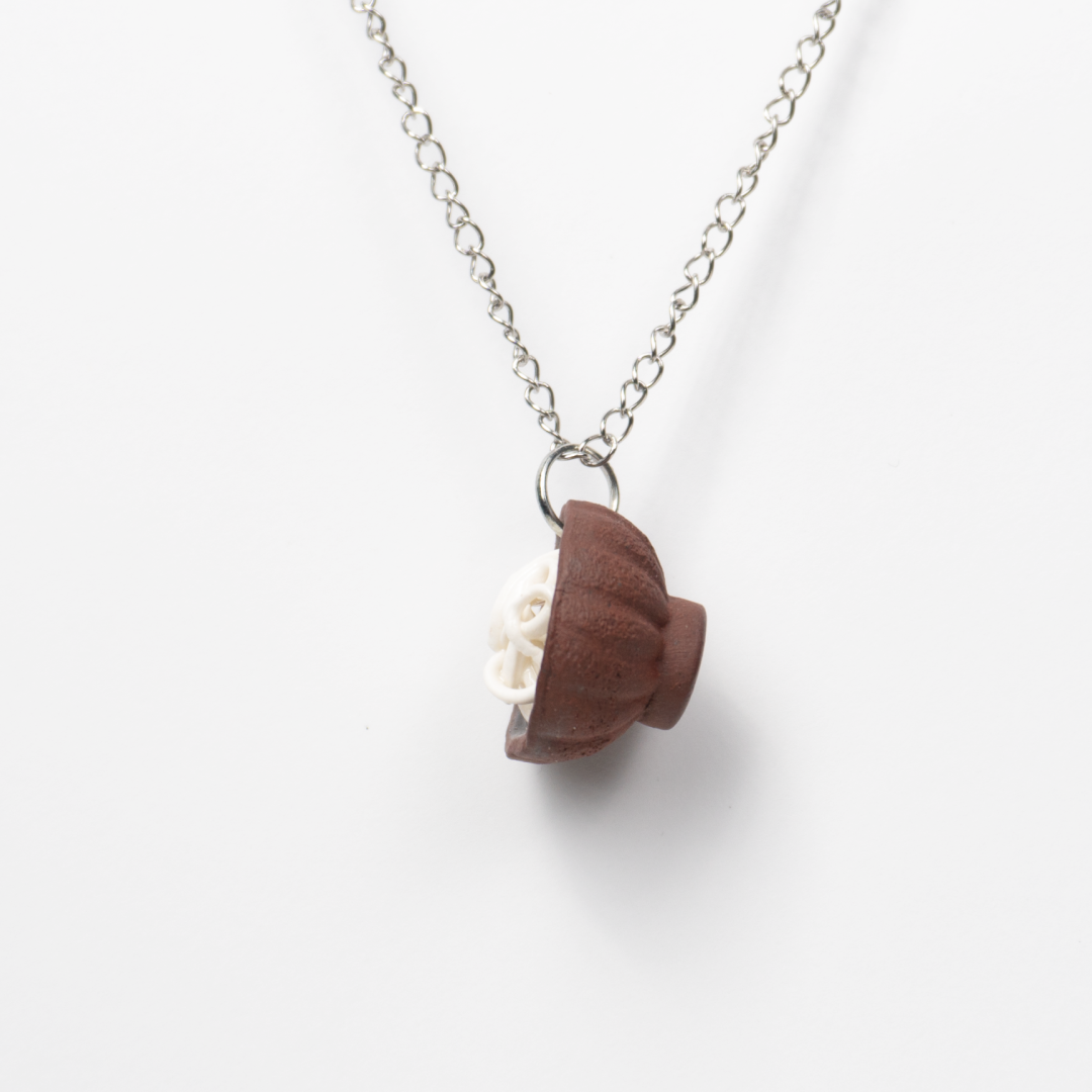 Pho Bowl - Porcelain with Red Stoneware Ceramic Necklace | Urban Heritage