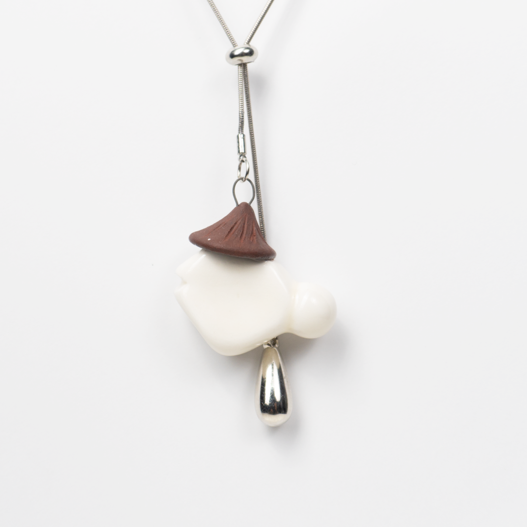 City Muse - Porcelain with Red Stoneware Ceramic Necklace | Urban Heritage