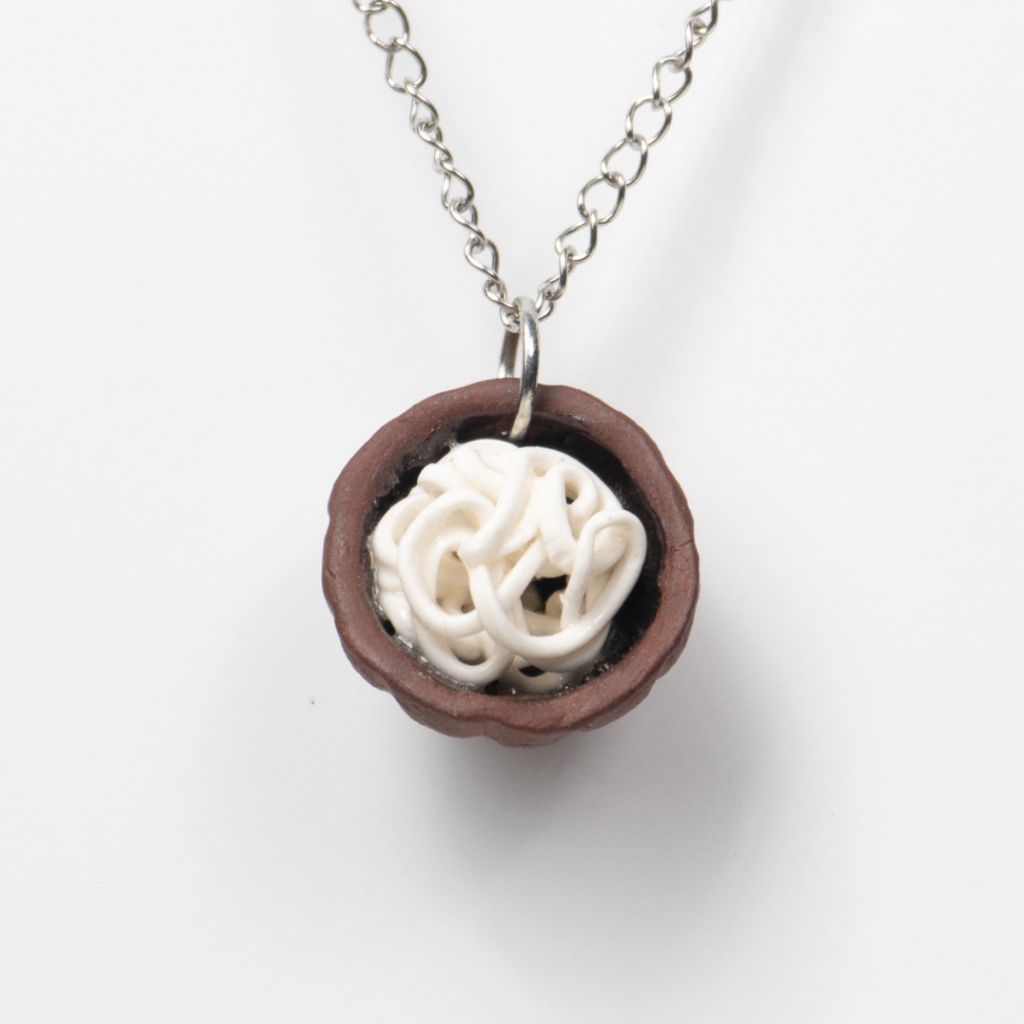 Pho Bowl - Porcelain with Red Stoneware Ceramic Necklace | Urban Heritage