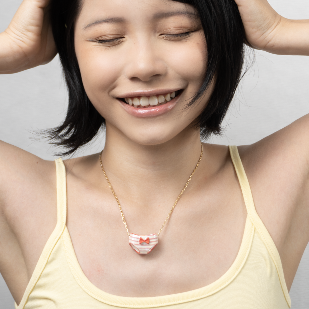 Girls (Hand painted with Pearlescent Finish) - Porcelain Necklace | Proud to be a girl