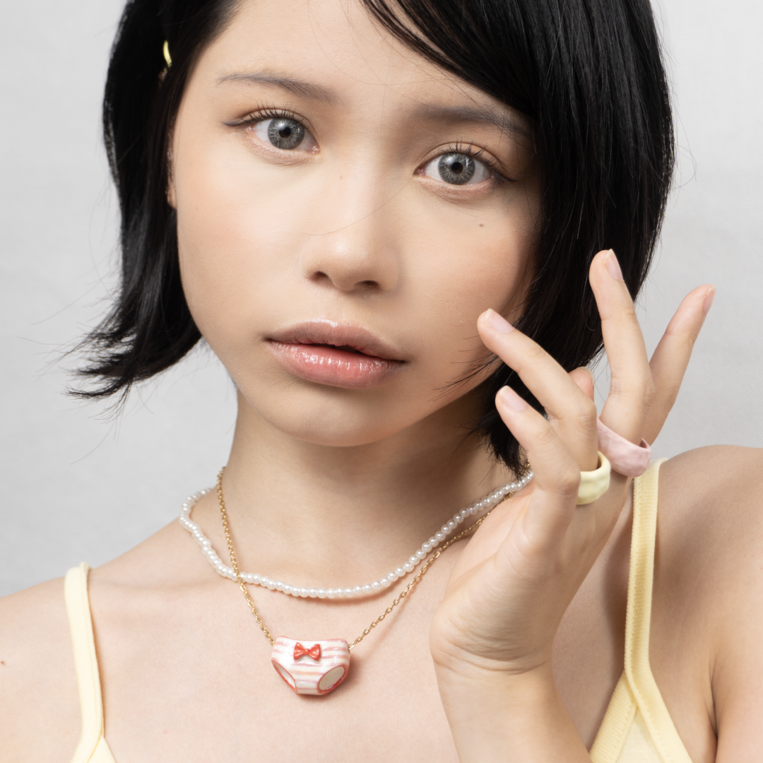 Girls (Hand painted with Pearlescent Finish) - Porcelain Necklace | Proud to be a girl