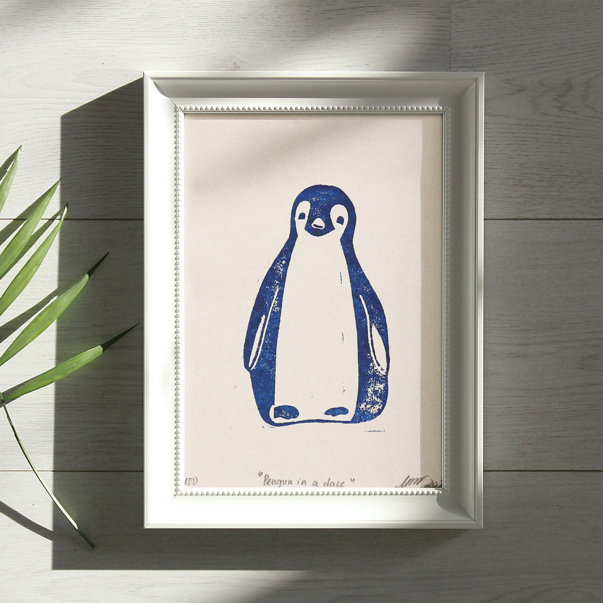 Penguin in a daze- Linocut Print