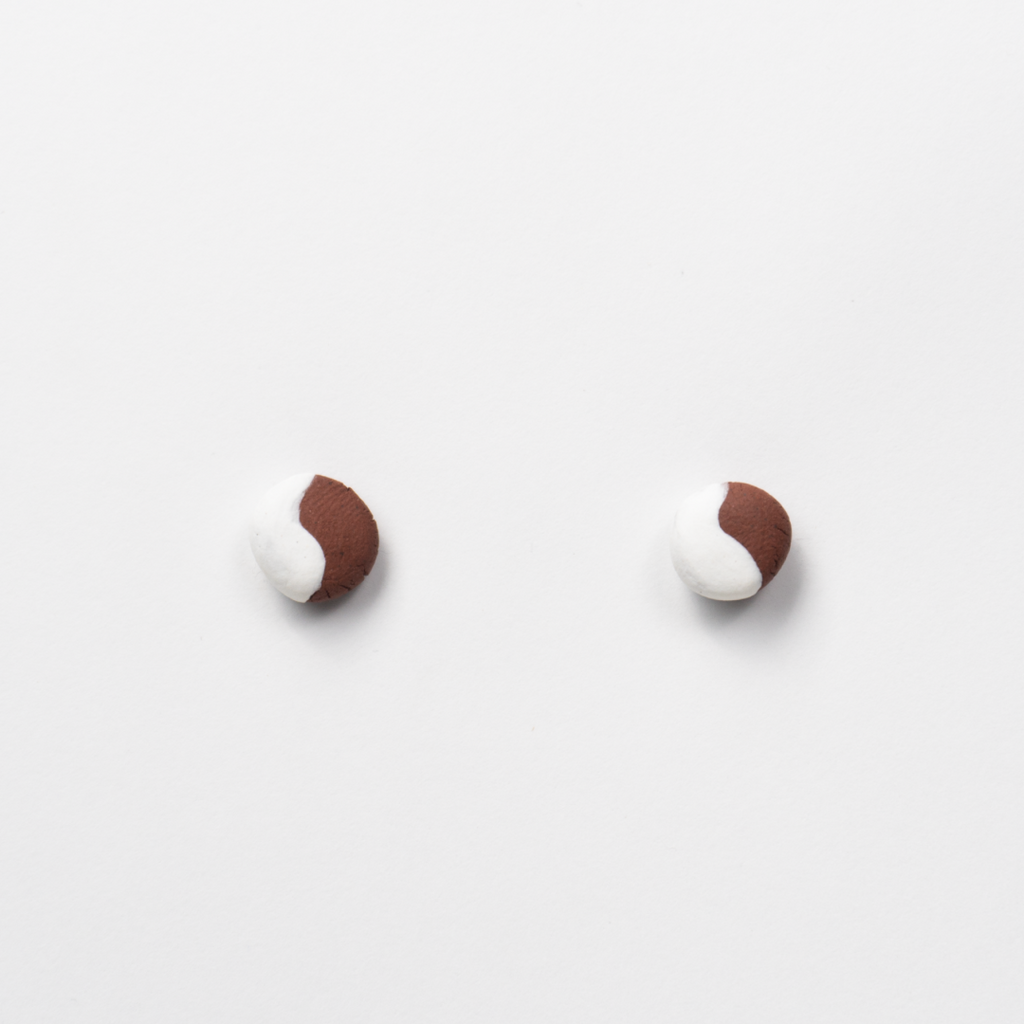 Nguyệt - Red Stoneware Stud Earrings | RUSSET