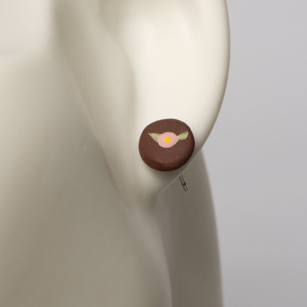 Rose - Red Stoneware Stud Earrings | RUSSET