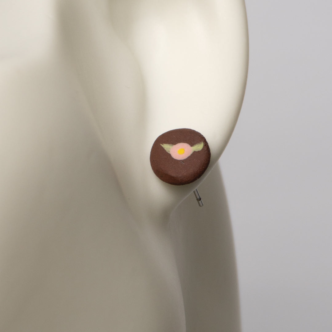 Rose - Red Stoneware Stud Earrings | RUSSET