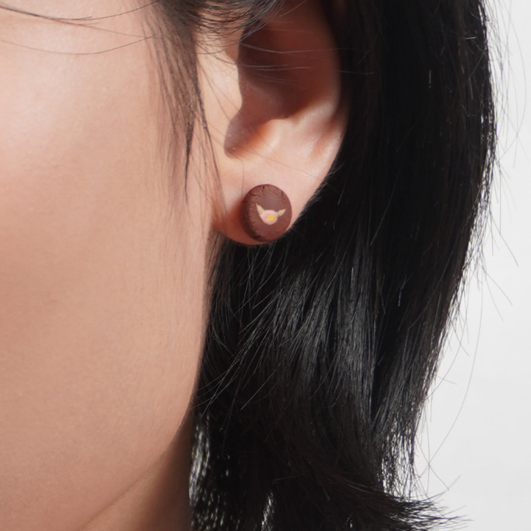 Rose - Red Stoneware Stud Earrings | RUSSET