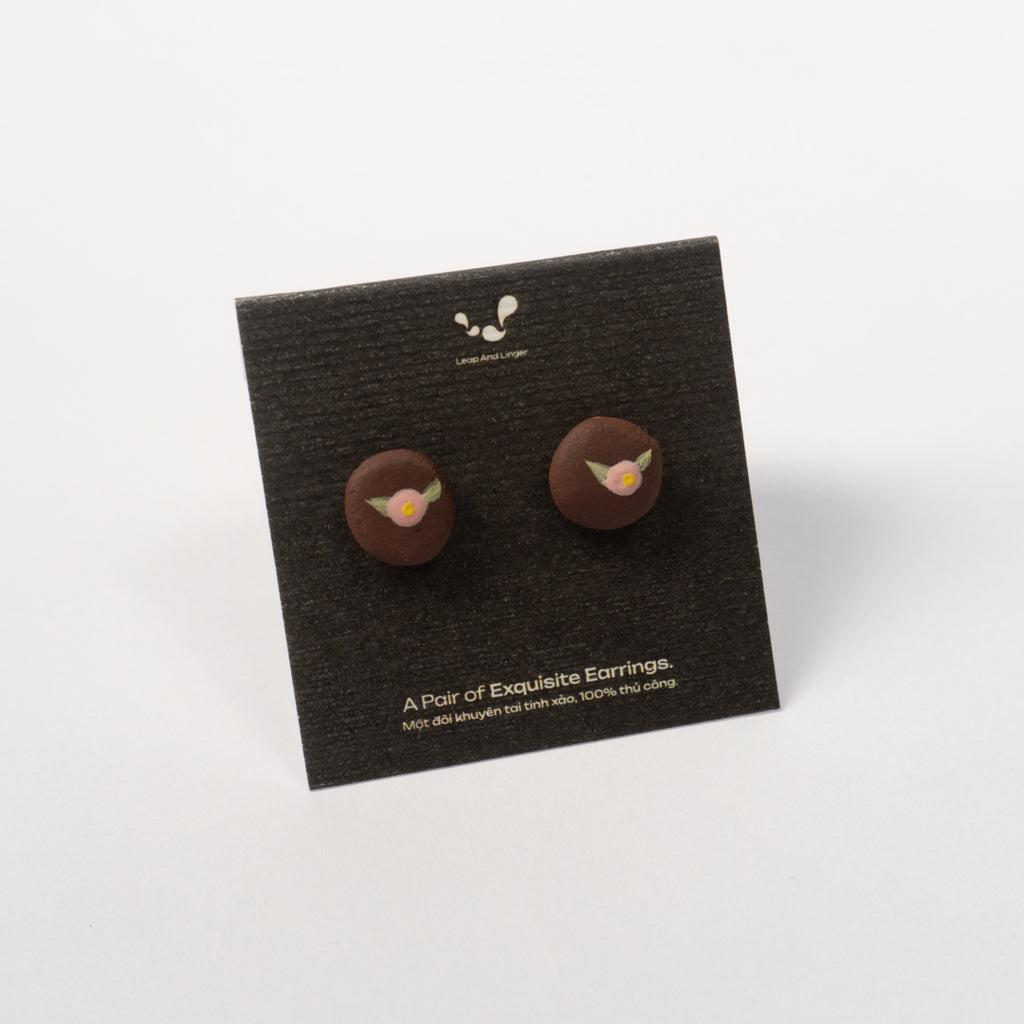Rose - Red Stoneware Stud Earrings | RUSSET