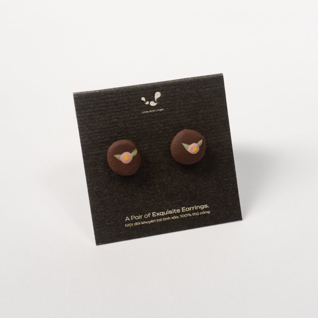 Rose - Red Stoneware Stud Earrings | RUSSET