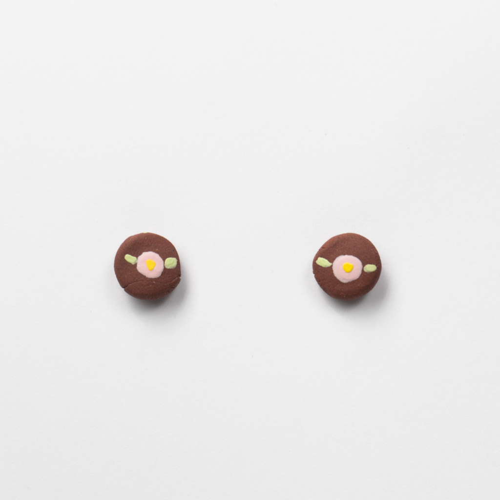 Rose - Red Stoneware Stud Earrings | RUSSET