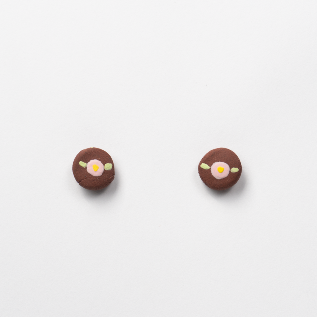 Rose - Red Stoneware Stud Earrings | RUSSET