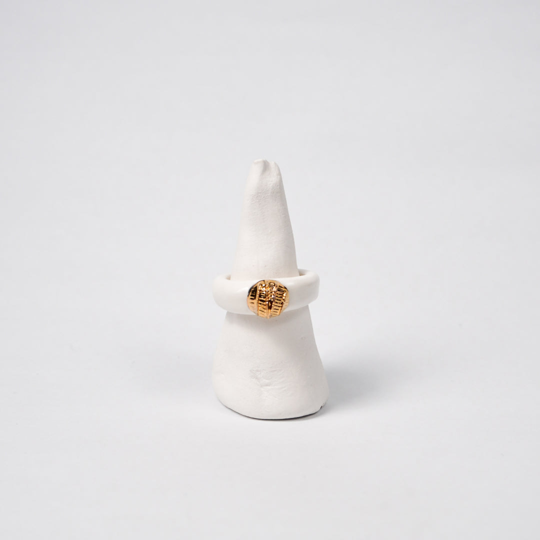 chai-sugar-cookies-just-cookie-edition-with-24k-gold-ceramic-ring-Leap-And-Linger-Product-Rings-by-Nomi-Bui-With-Stand-1st-Angle