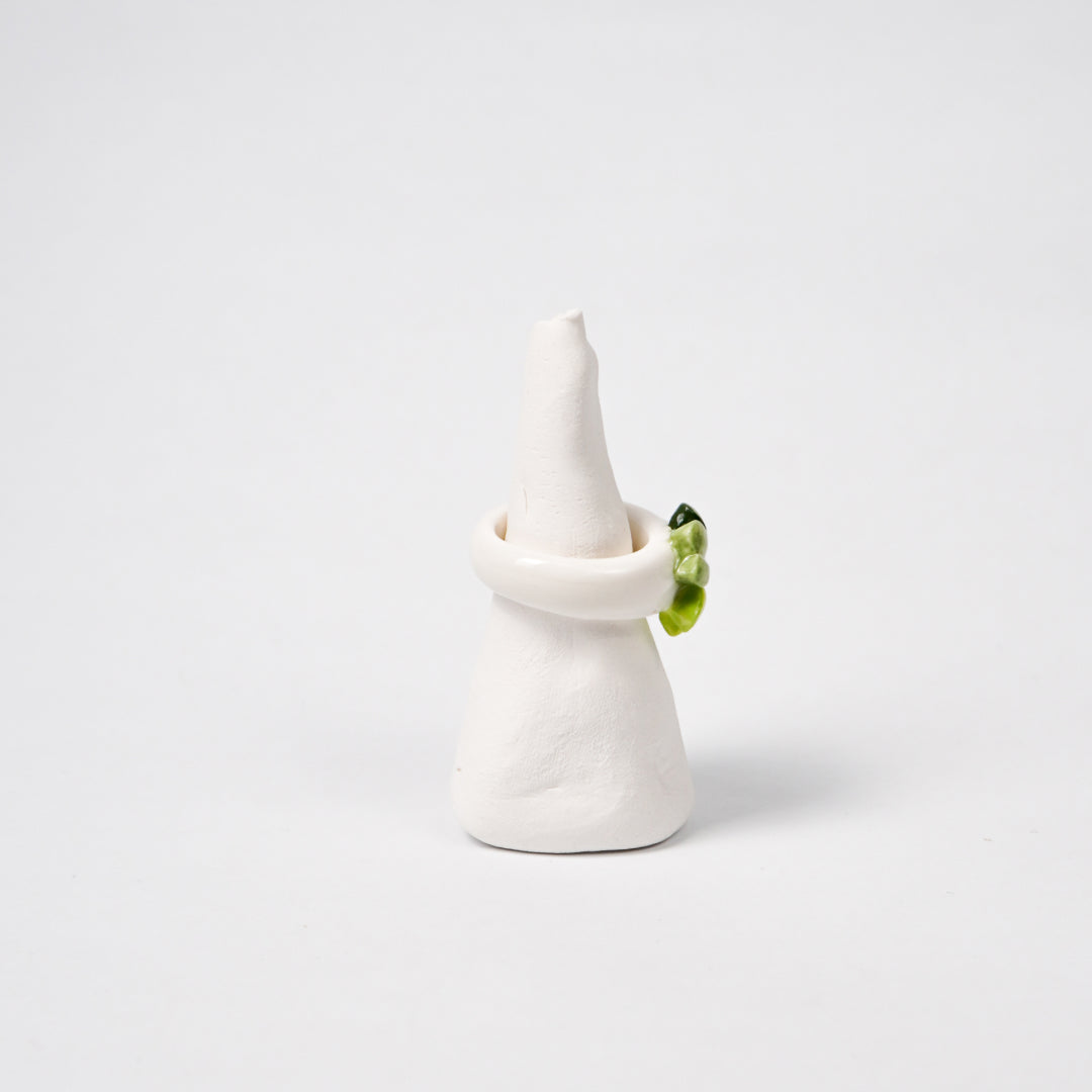 four-leaf-luck-edition-with-24k-gold-ceramic-ring-Leap-And-Linger-Product-Rings-by-Nomi-Bui-With-Stand-2nd-Angle