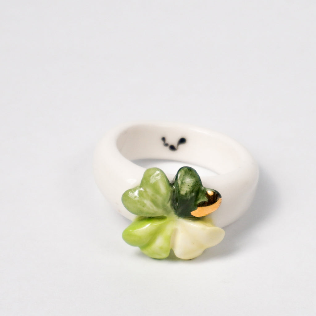 four-leaf-luck-edition-with-24k-gold-porcelain-ring-Leap-And-Linger-Product-Rings-by-Nomi-Bui-1st-Angle