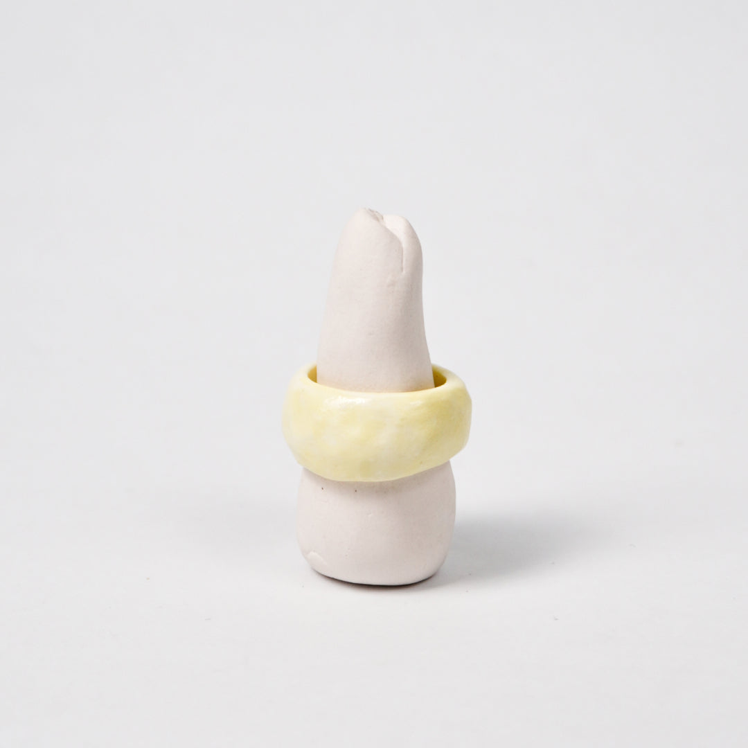peace-awaken-yellow-porcelain-ring-Leap-And-clearance-slightly-imperfect-Linger-Product-Rings-by-Nomi-Bui-With-Stand-1st-Angle