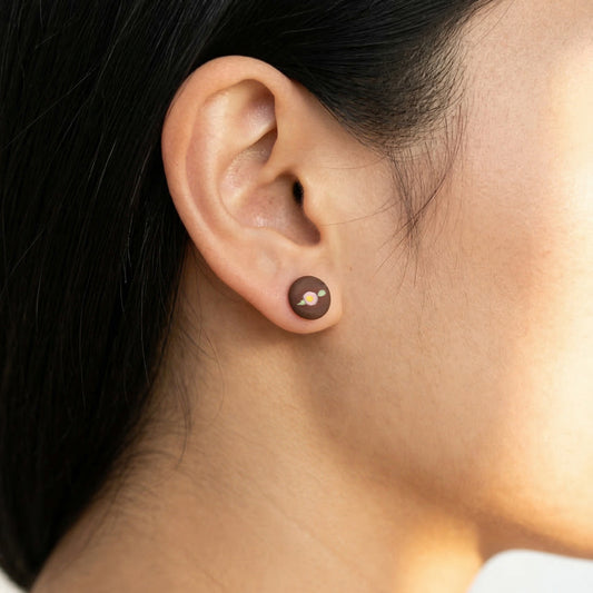 Rose - Red Stoneware Stud Earrings | RUSSET