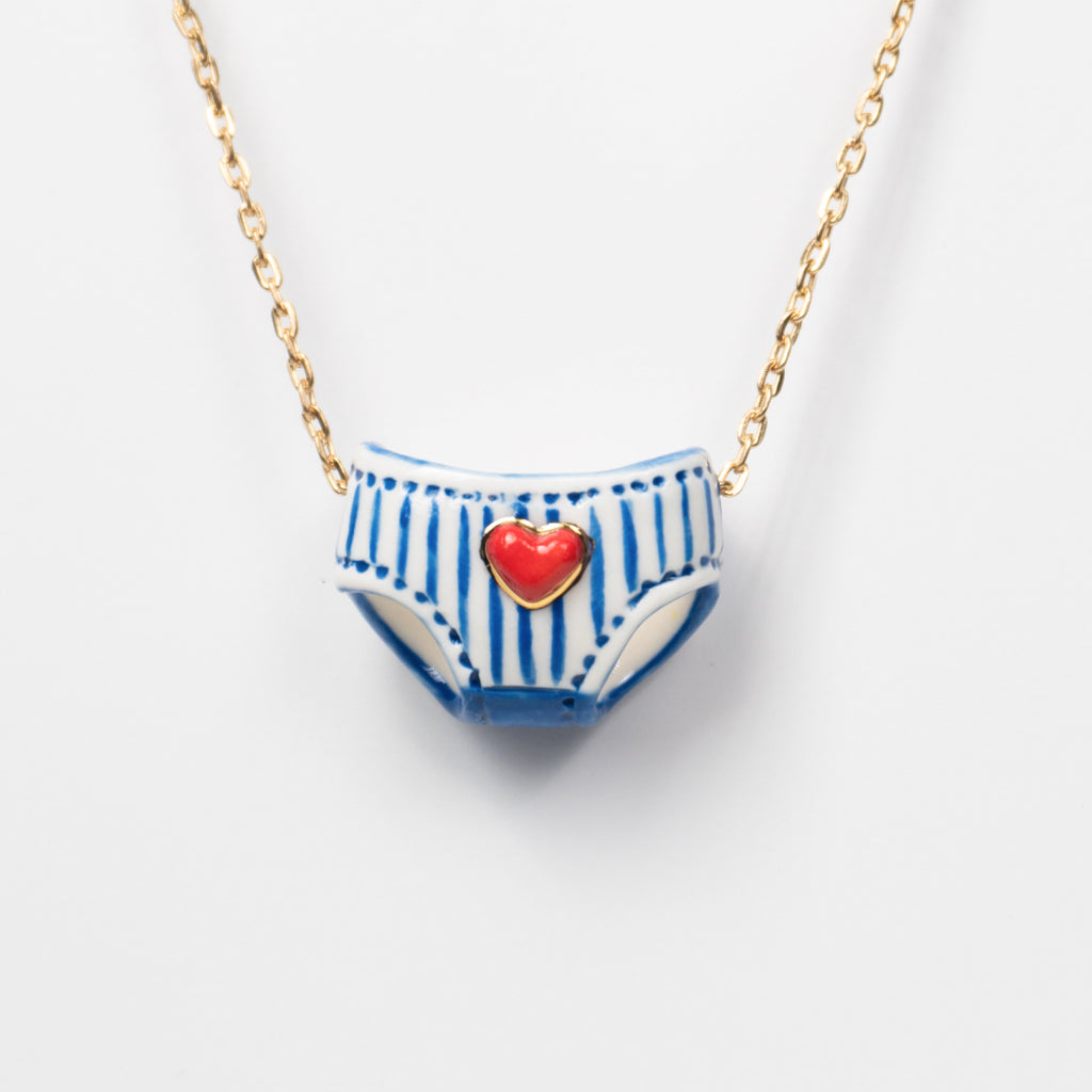 Super (Hand painted 24K Gold) - Porcelain Necklace | Proud to be a girl