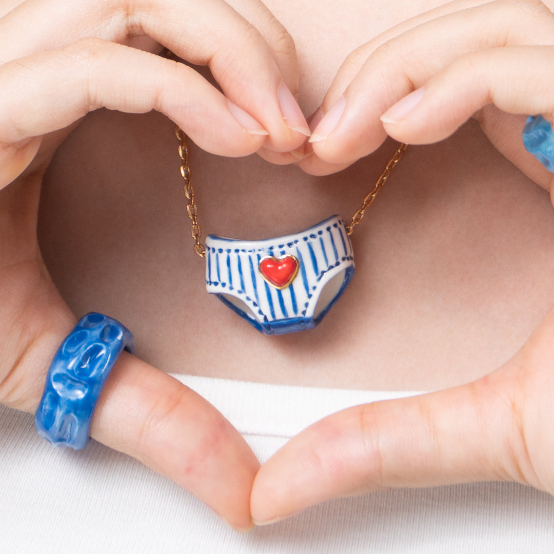 Super (Hand painted 24K Gold) - Porcelain Necklace | Proud to be a girl
