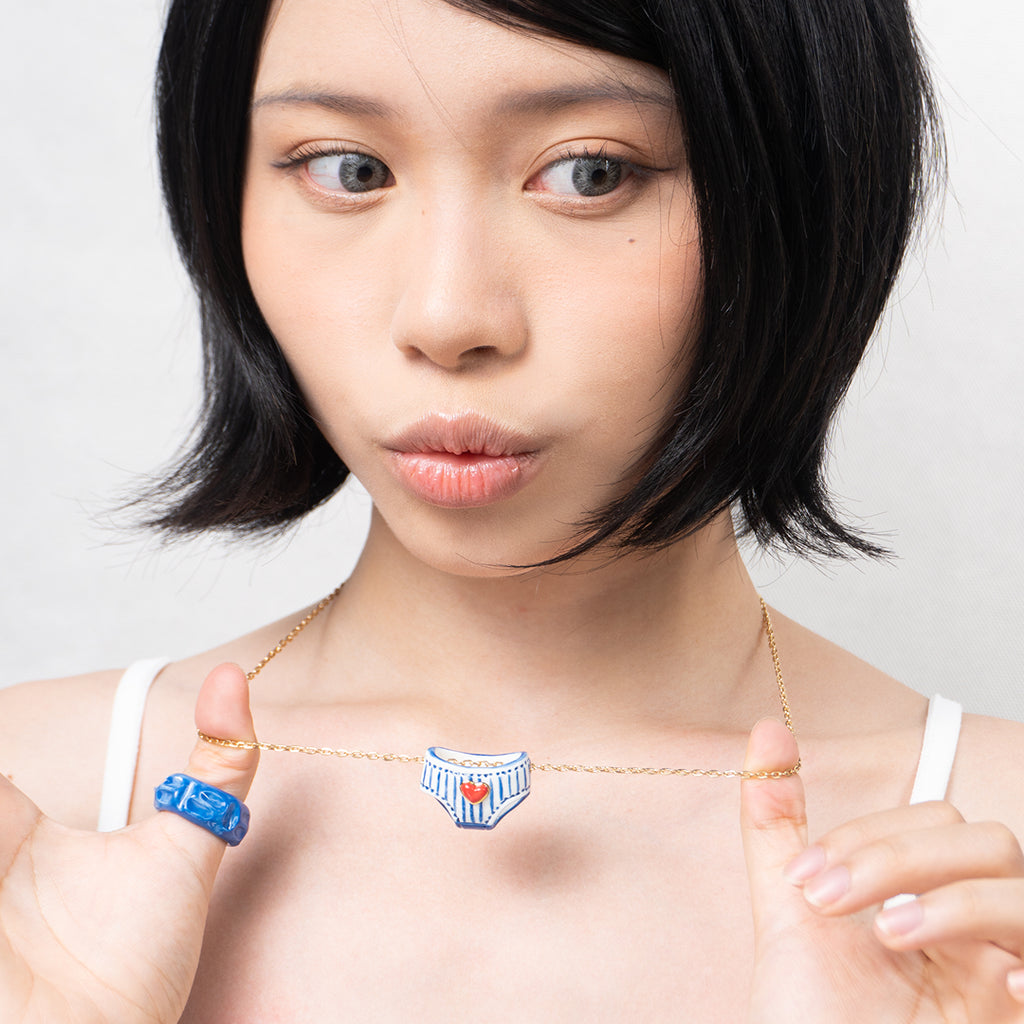 Super (Hand painted 24K Gold) - Porcelain Necklace | Proud to be a girl
