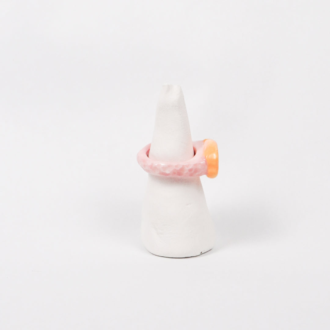taiyaki-pink-marshmallow-ceramic-ring-Leap-And-Linger-Product-Rings-by-Nomi-Bui-With-Stand-2nd-Angle
