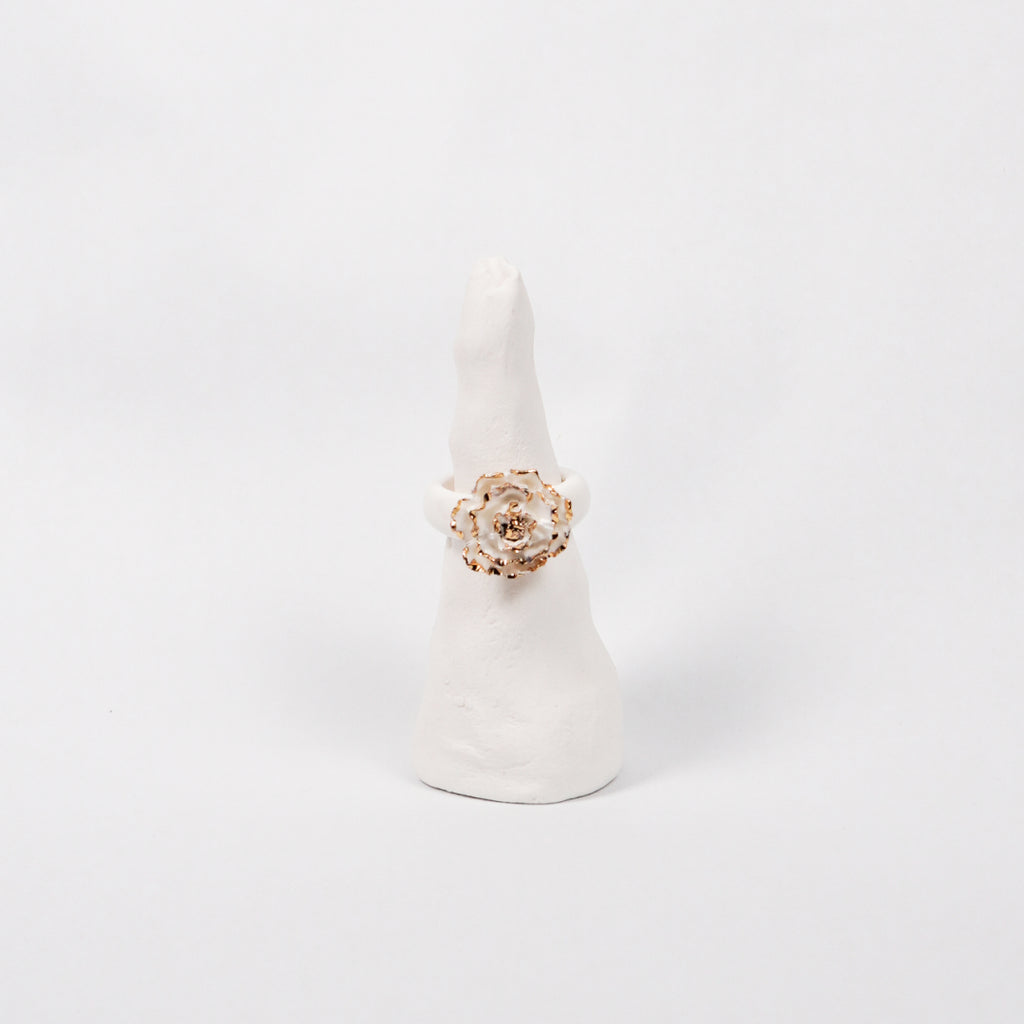 the-endless-flower-garden-mariee-blanche-edition-with-24k-gold-ceramic-ring-Leap-And-Linger-Product-Rings-by-Nomi-Bui-With-Stand-1st-Angle