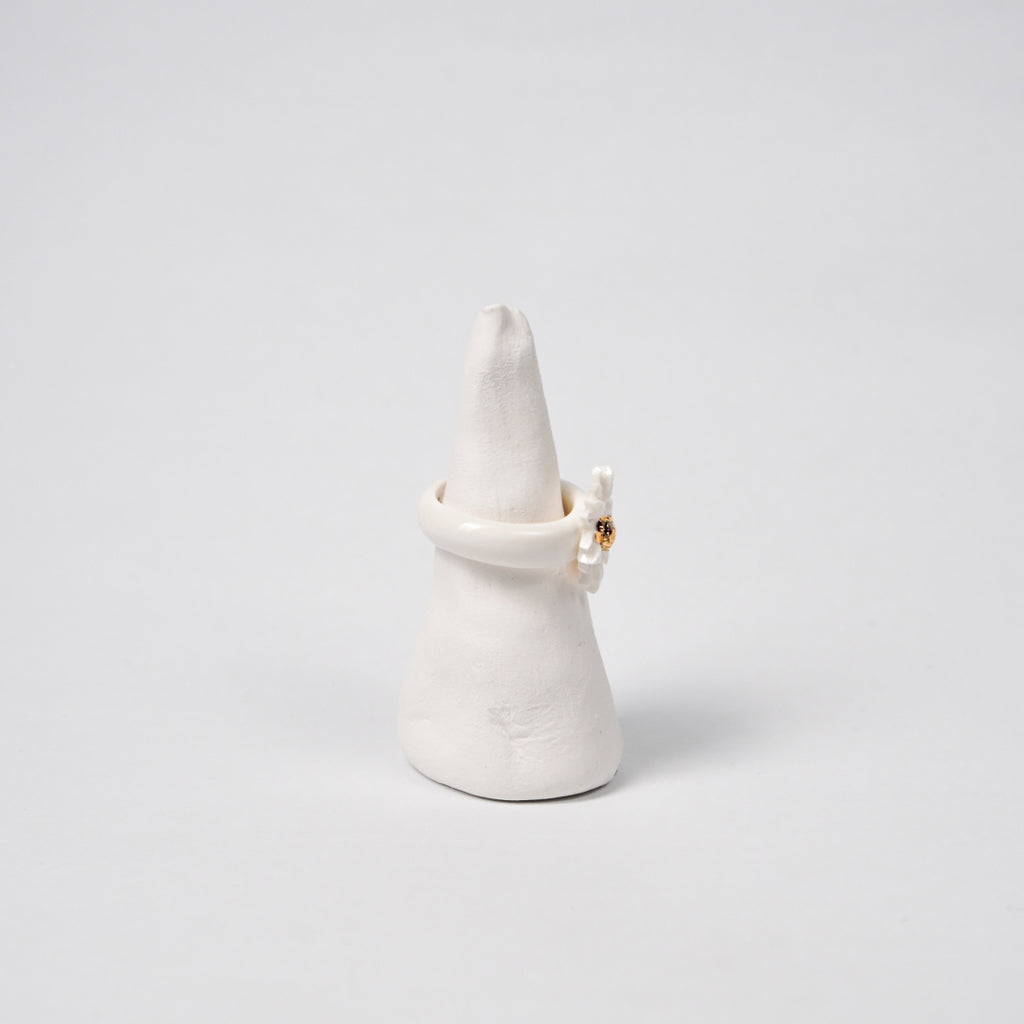 the-endless-flower-garden-shy-daisy-edition-with-24k-gold-ceramic-ring-Leap-And-Linger-Product-Rings-by-Nomi-Bui-With-Stand-2nd-Angle