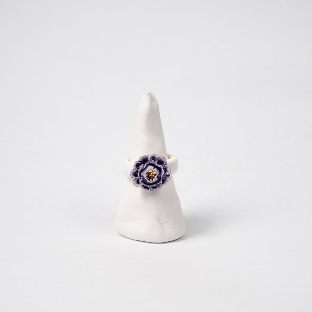 the-four-gentle-men-purple-chrysanthemum-edition-with-24k-gold-ceramic-ring-Leap-And-Linger-Product-Rings-by-Nomi-Bui-With-Stand-1st-Angle