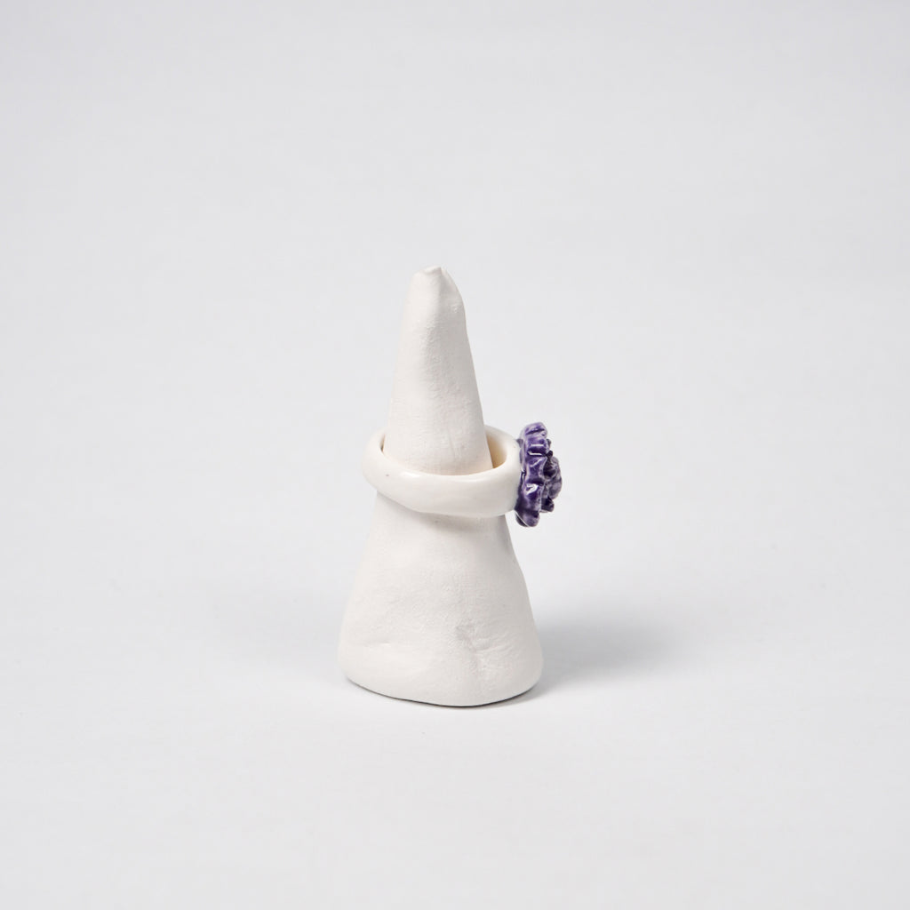 the-four-gentle-men-purple-chrysanthemum-edition-with-24k-gold-ceramic-ring-Leap-And-Linger-Product-Rings-by-Nomi-Bui-With-Stand-2nd-Angle