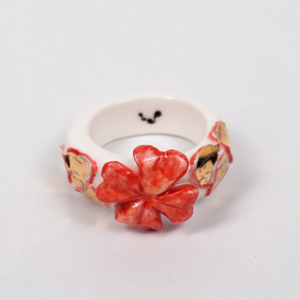 trefle-doux-le-phenix-en-flammes-edition-with-24k-gold-porcelain-ring-Leap-And-Linger-Product-Rings-by-Nomi-Bui-1st-Angle