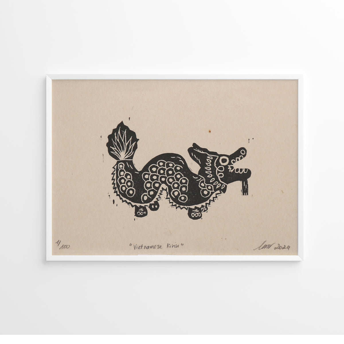 vietnamese-kirin-linocut-print-art-picture-product-leap-and-linger-nhichancanh-1