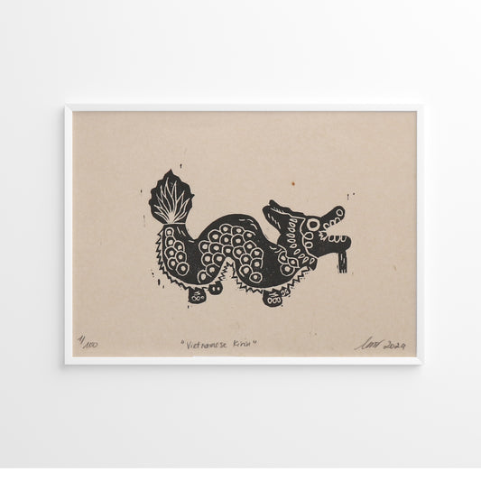 vietnamese-kirin-linocut-print-art-picture-product-leap-and-linger-nhichancanh-1
